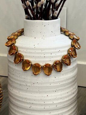Rare J. Crew Collector's Statement Necklace | Peach Teardrop Crystals